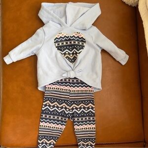 Carter’s 2-Piece Heart Top and Legging Set Blue/Pink size 3 months